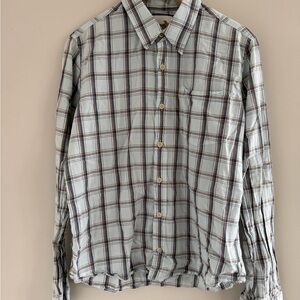 Hollister Men’s Large Blue Plaid Button-Up Long Sleeve Shirt Y2K Surfer Preppy